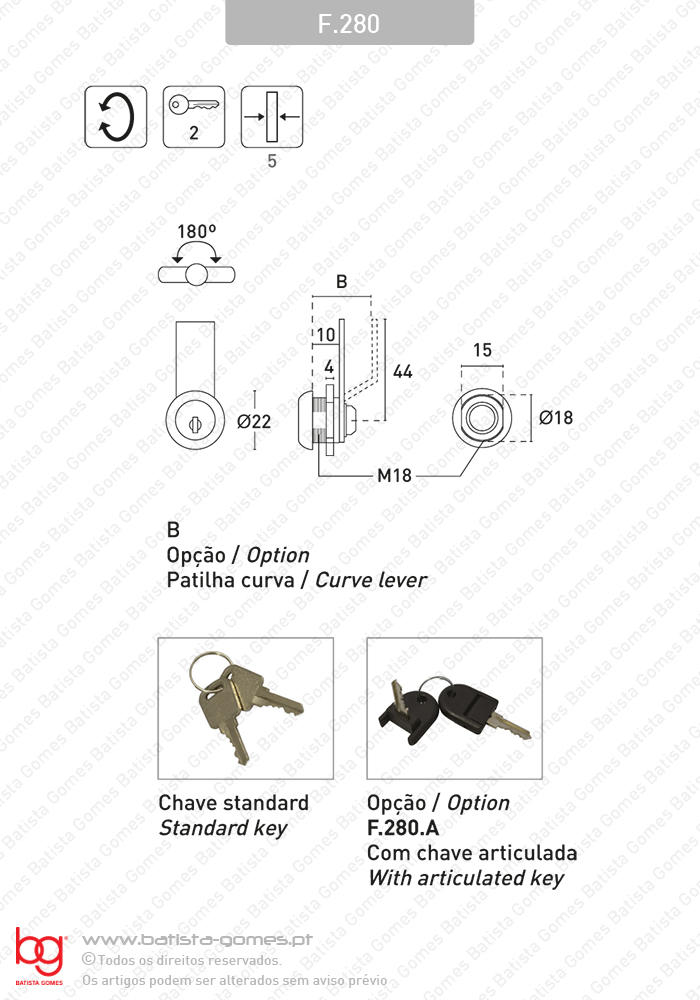 Fechadura de patilha para m�veis met�licos